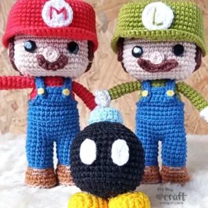 Super Mario, Luigi e Bob-omb Amigurumi